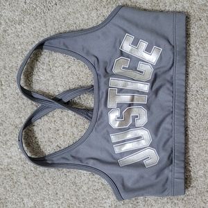 Justice Logo Twisted Strap Active Sports Bra 28